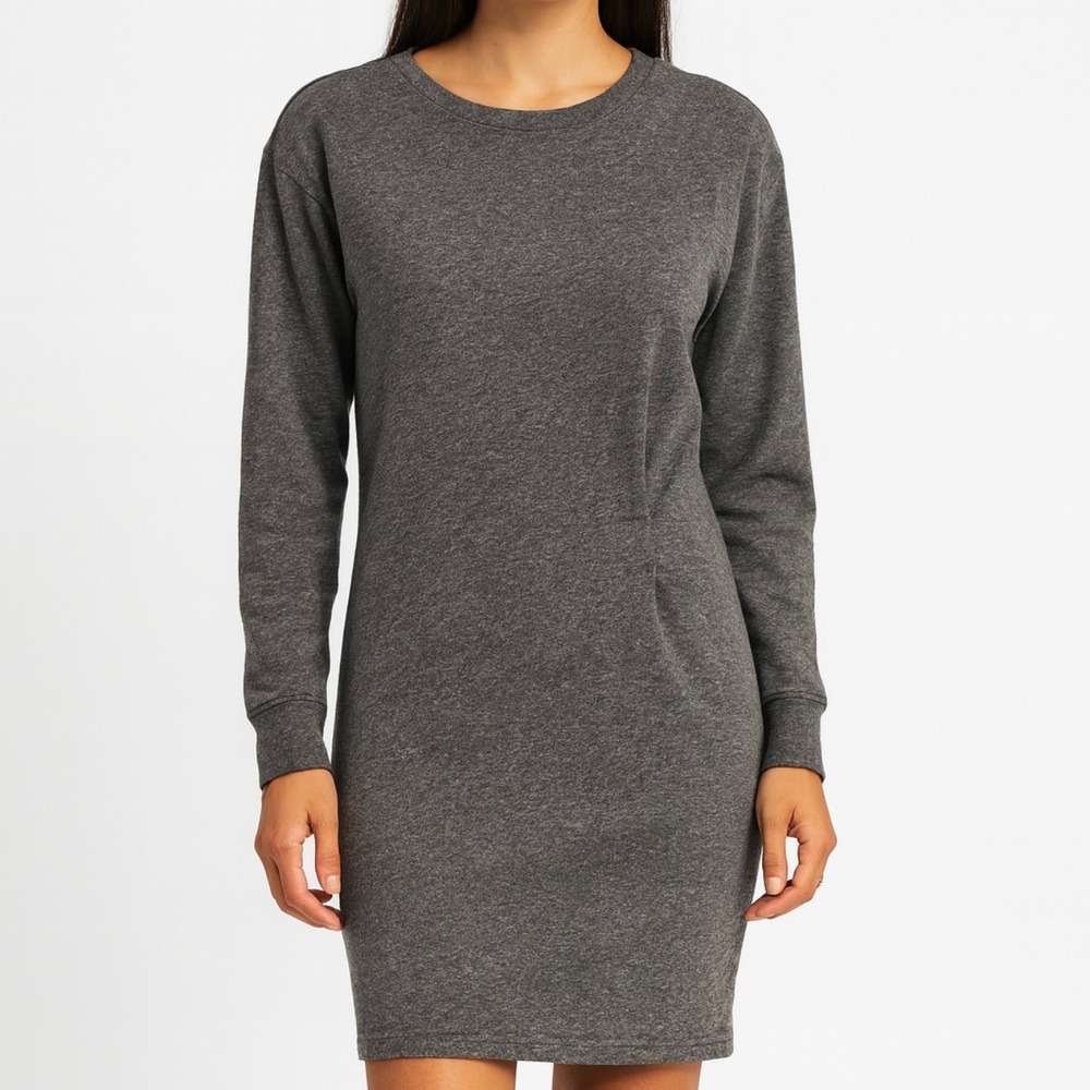 Cabi Charcoal Gray Long Sleeve Crew Neck Career‎ Sweatshirt Dress Size S